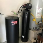 newly installed water heater and water softener