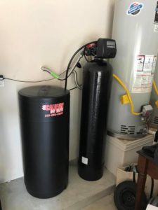 newly installed water heater and water softener